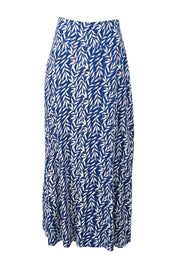 Product shot of the Rosie Maxi Skirt in colour Forest (Blue), from the front