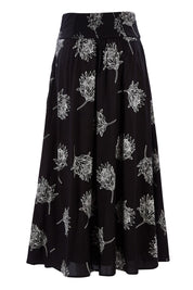 Product shot of the Rose Maxi Skirt in colour Waratah (Black), from the back