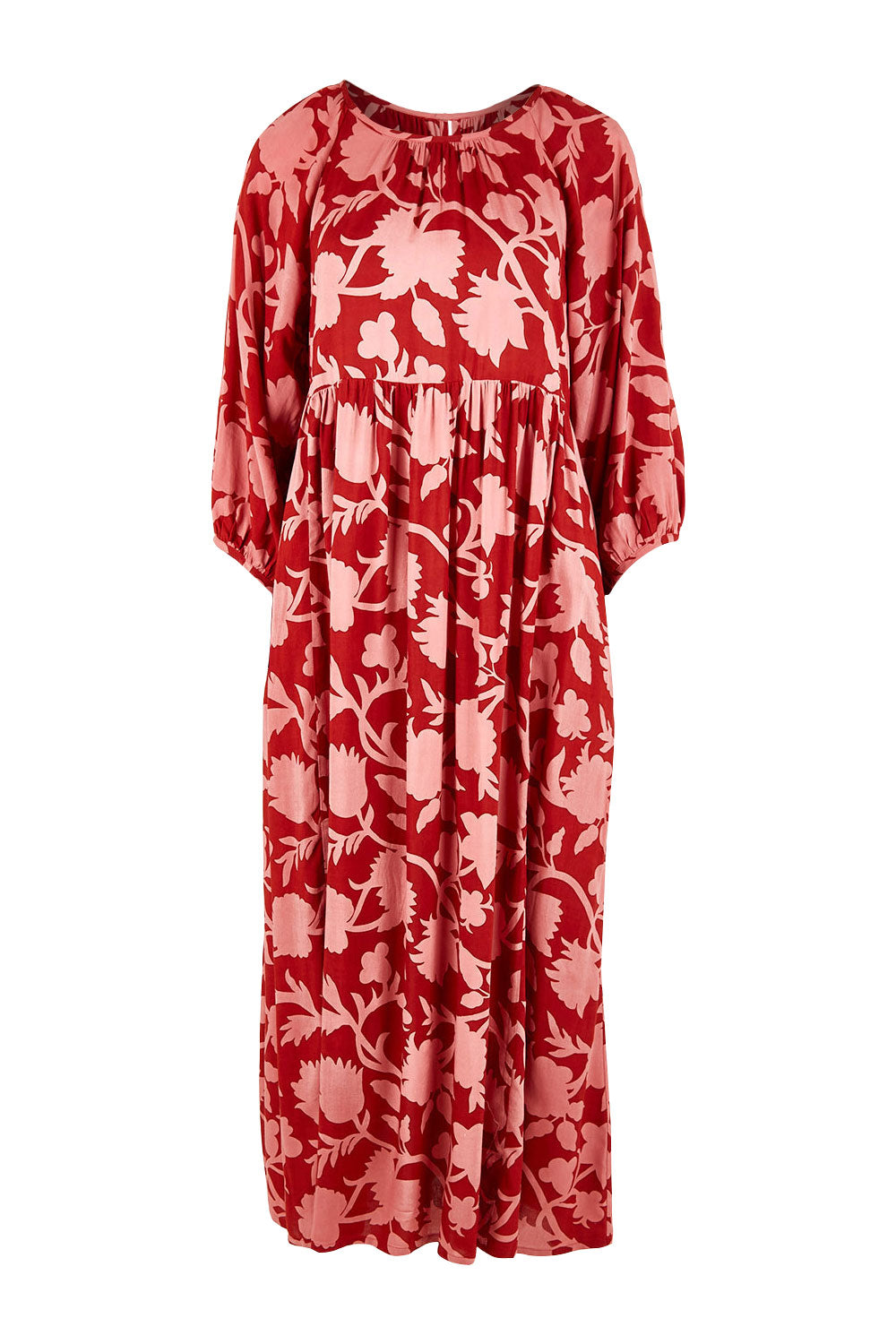 Product shot of the Alice Gathered Dress in colour Silhouette, from the front
