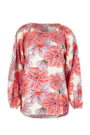 Product shot of the Jess Cotton Blouse in colour Rosettes, from the front