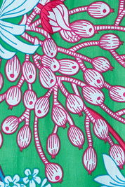 Product shot of the Rachel Cotton Top in colour Greengard (Green), detail