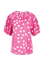 Product shot of the Rachel Cotton Top – Pinkspot in colour Pinkspot, from the front