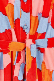 Product shot of the Lucy Maxi Shirt Dress in colour Paintbrush, detail