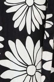 Product shot of the Gloria Cotton Wrap Dress in colour Bolddaisy (Black), detail