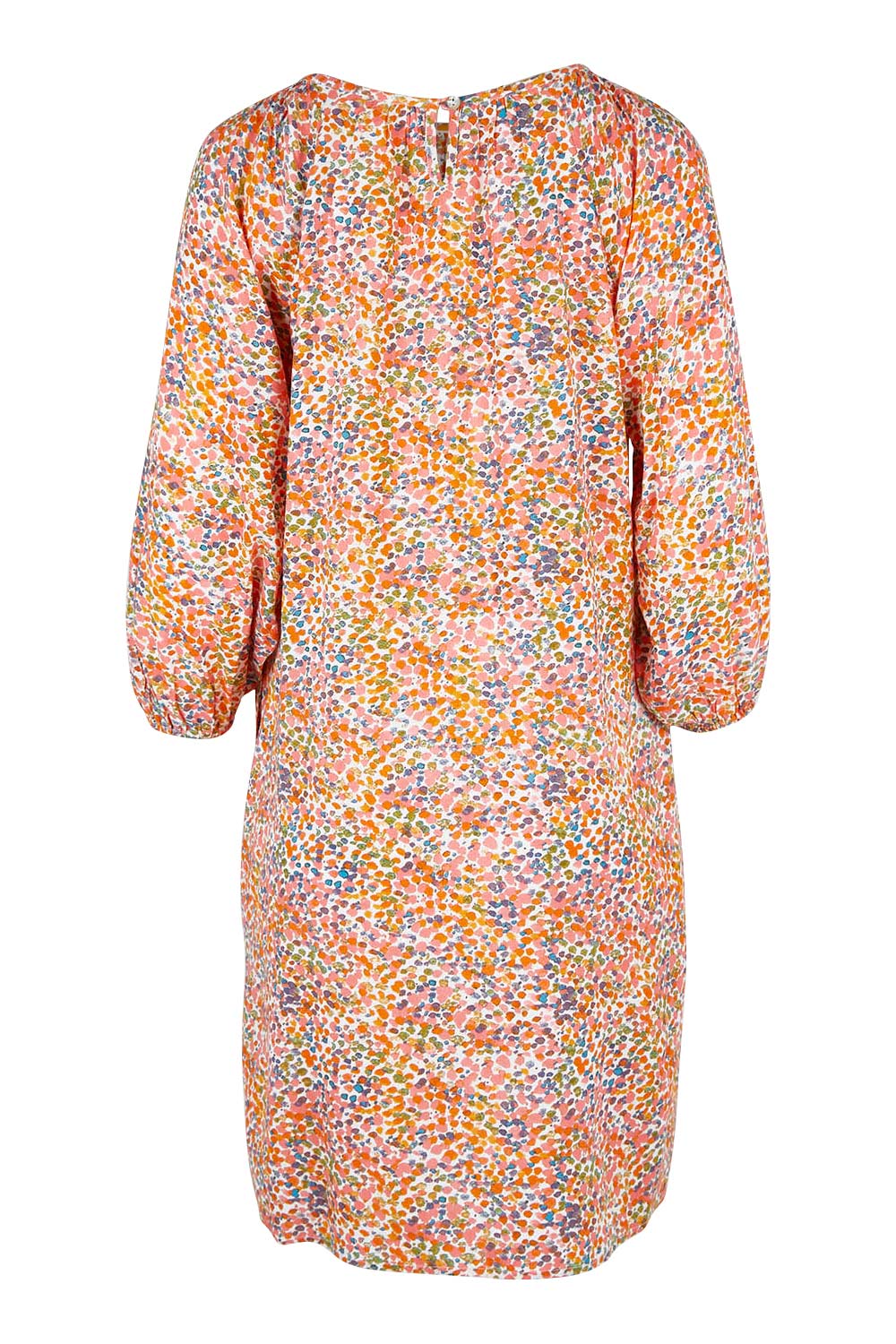 Product shot of the Odette Shift Dress in colour Vibrant (Pink), from the back