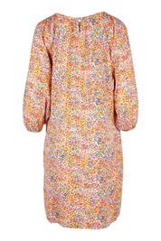 Product shot of the Odette Shift Dress in colour Vibrant (Pink), from the back