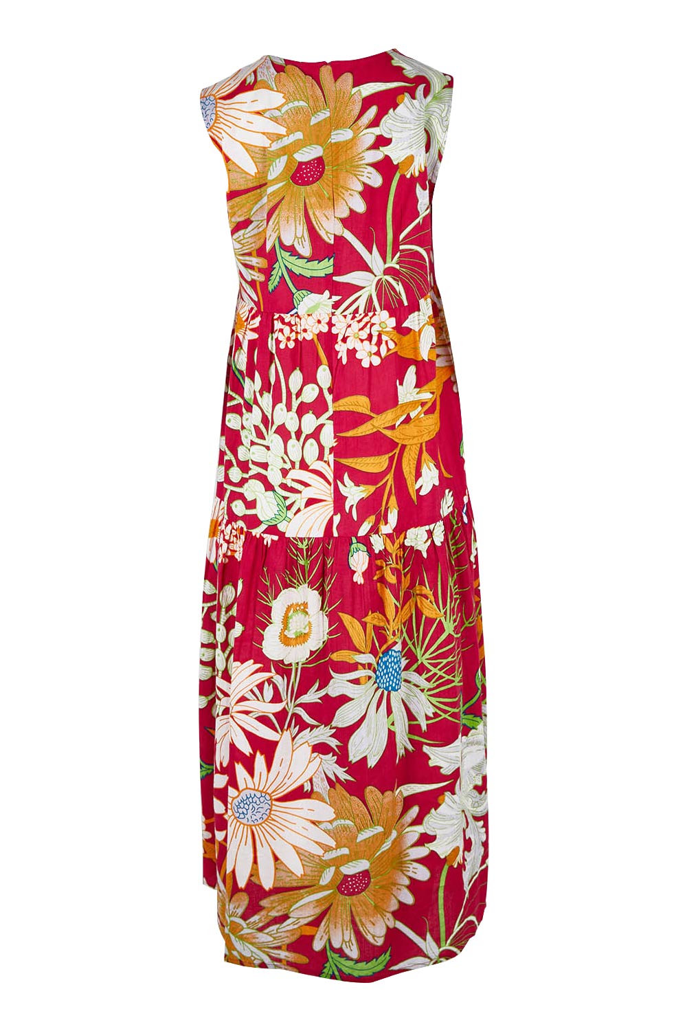 Product shot of the Monica Maxi Dress in colour Garden (Pink), from the back