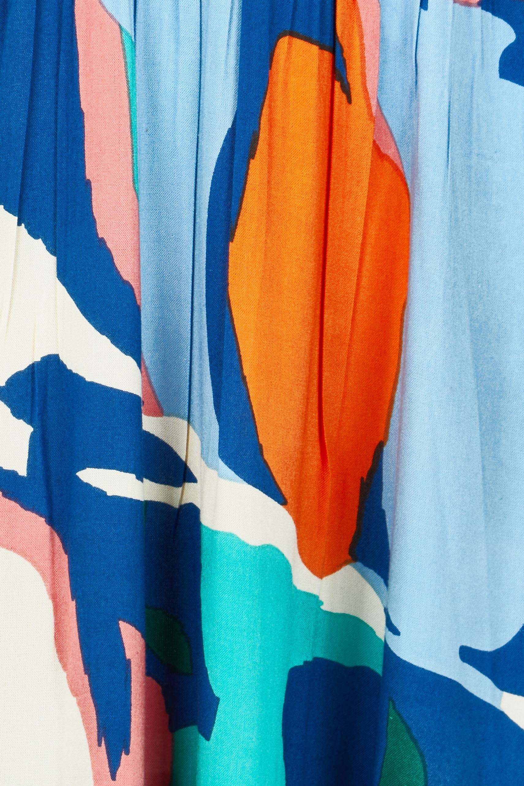 Product shot of the Gabbie Maxi Dress in colour Marble (Blue), detail