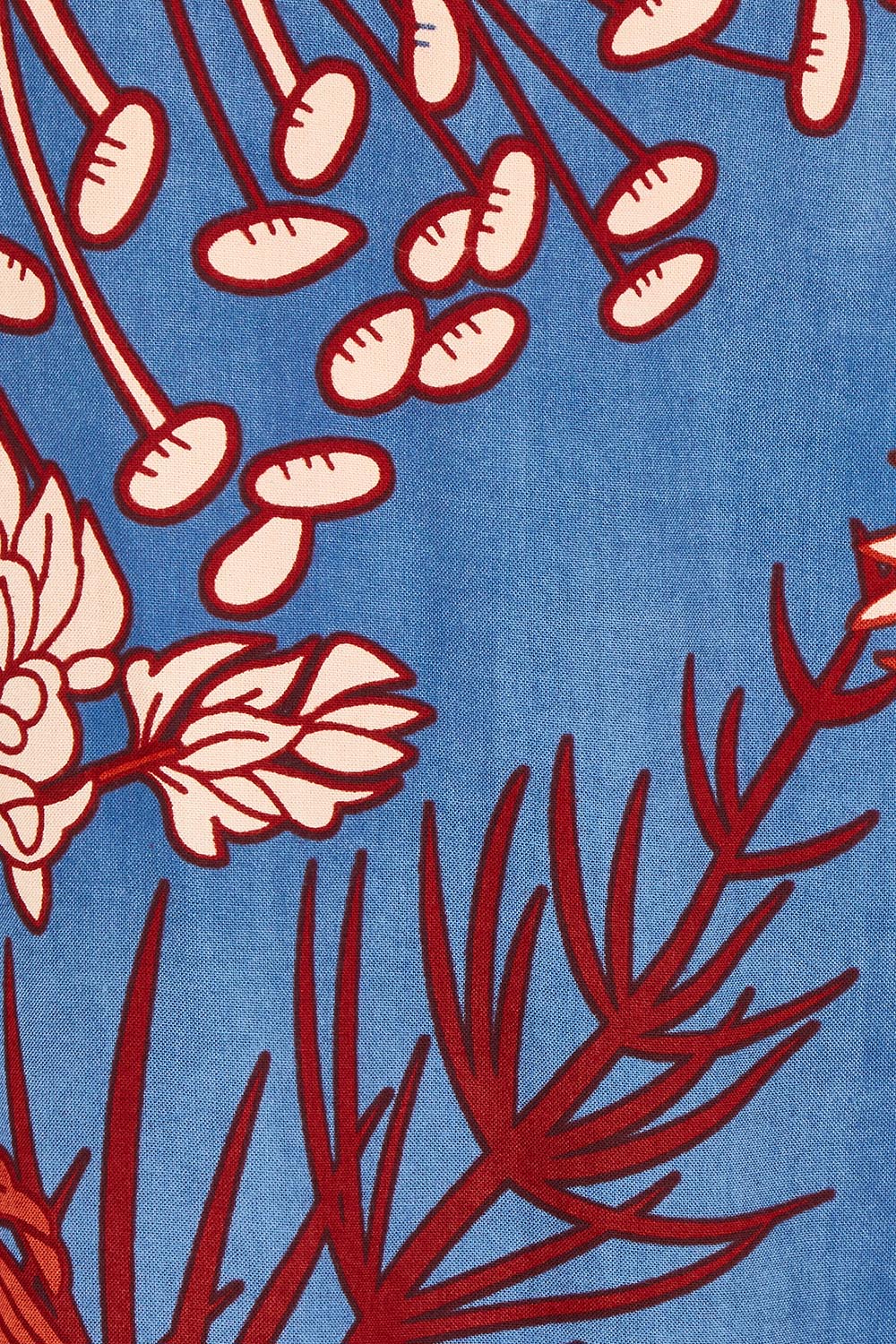 Product shot of the Daphne Maxi Wrap Dress in colour Gardenblue (Blue), detail
