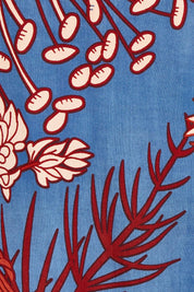 Product shot of the Daphne Maxi Wrap Dress in colour Gardenblue (Blue), detail