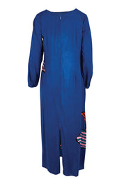 Product shot of the Zara Shift Dress - Blueflower in colour Blueflower, from the back