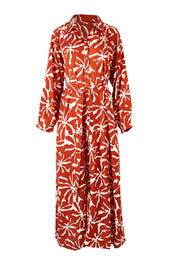 Product shot of the Naomi Shirt Dress in colour Zinna, from the front