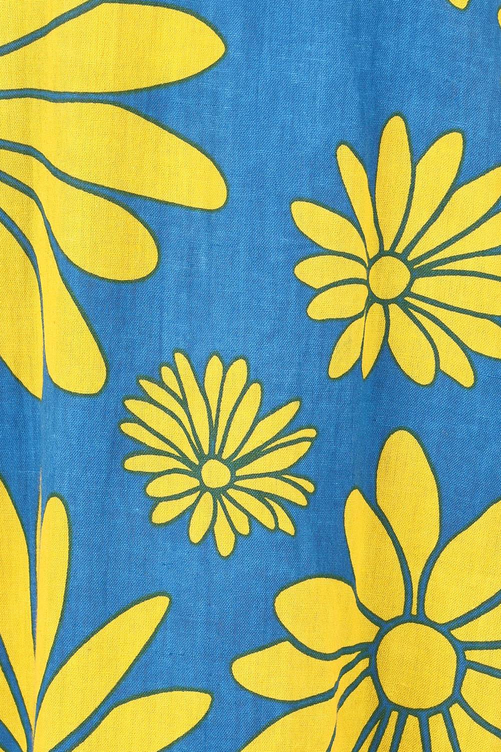 Product shot of the Brooke Cotton V Neck Dress in colour Bolddaisy (Blue), detail