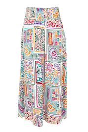 Product shot of the Rosie Maxi Skirt in colour Labyrinth, from the back