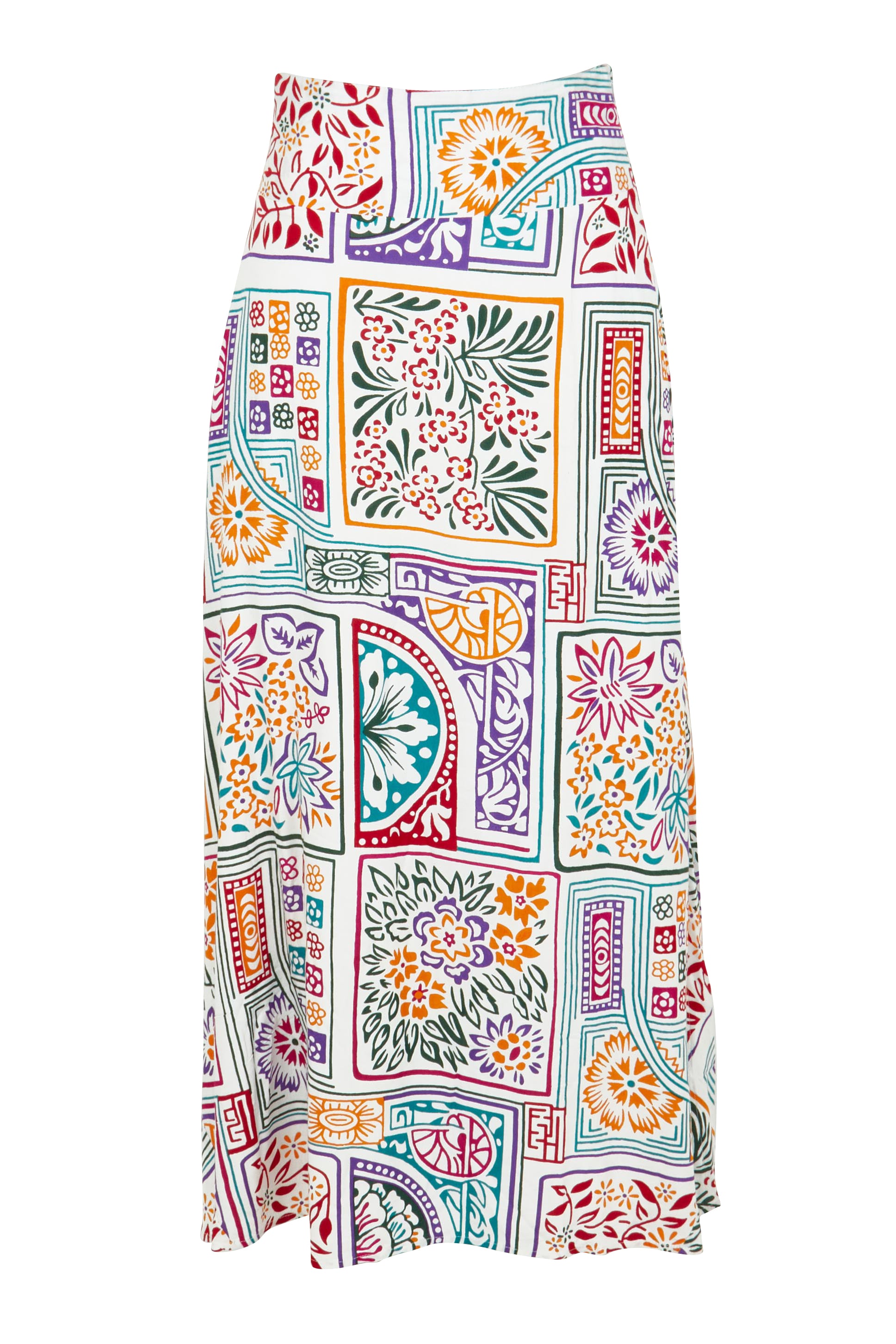 Product shot of the Rosie Maxi Skirt in colour Labyrinth, from the front