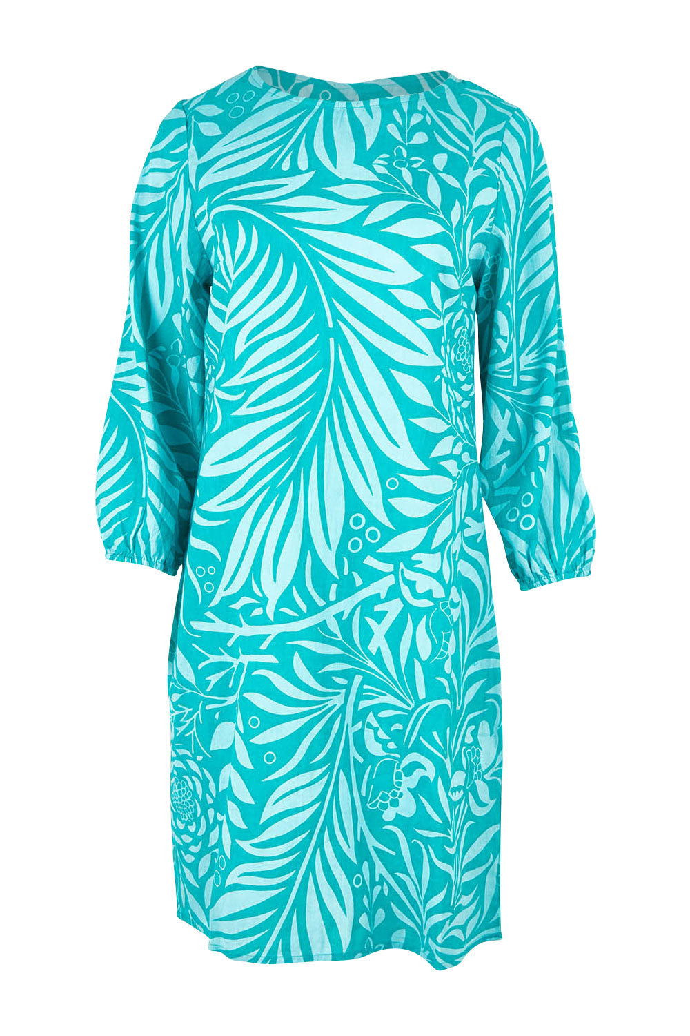 Product shot of the Kate Cotton Shift Dress in colour Gardenmaze, from the front