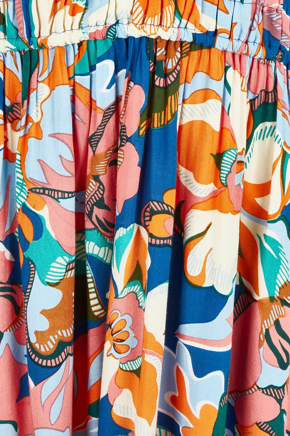 Product shot of the Gwyn Midi Dress in colour Botanical, detail