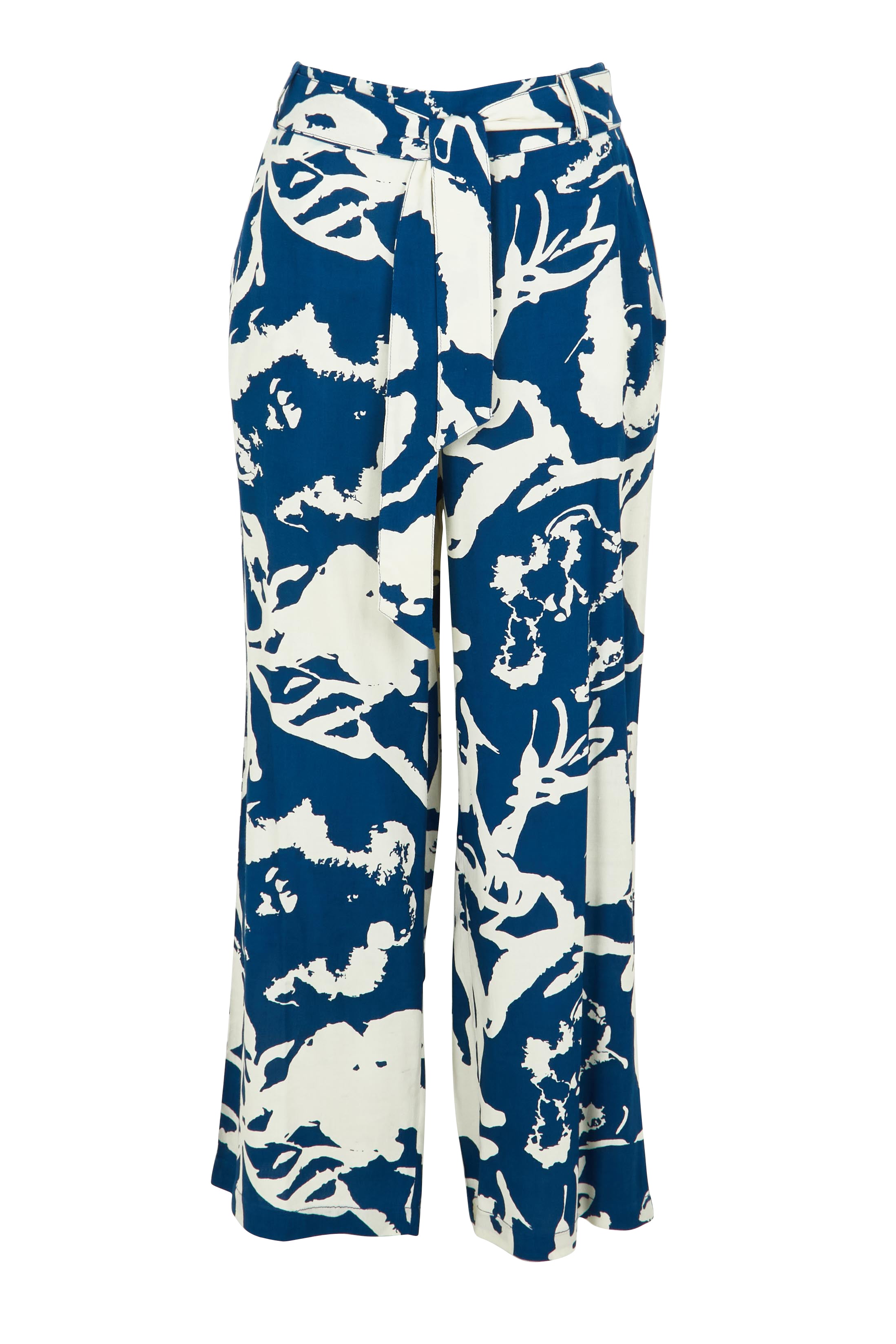 Product shot of the Kayla Pant in colour Inkblot (Blue), from the front