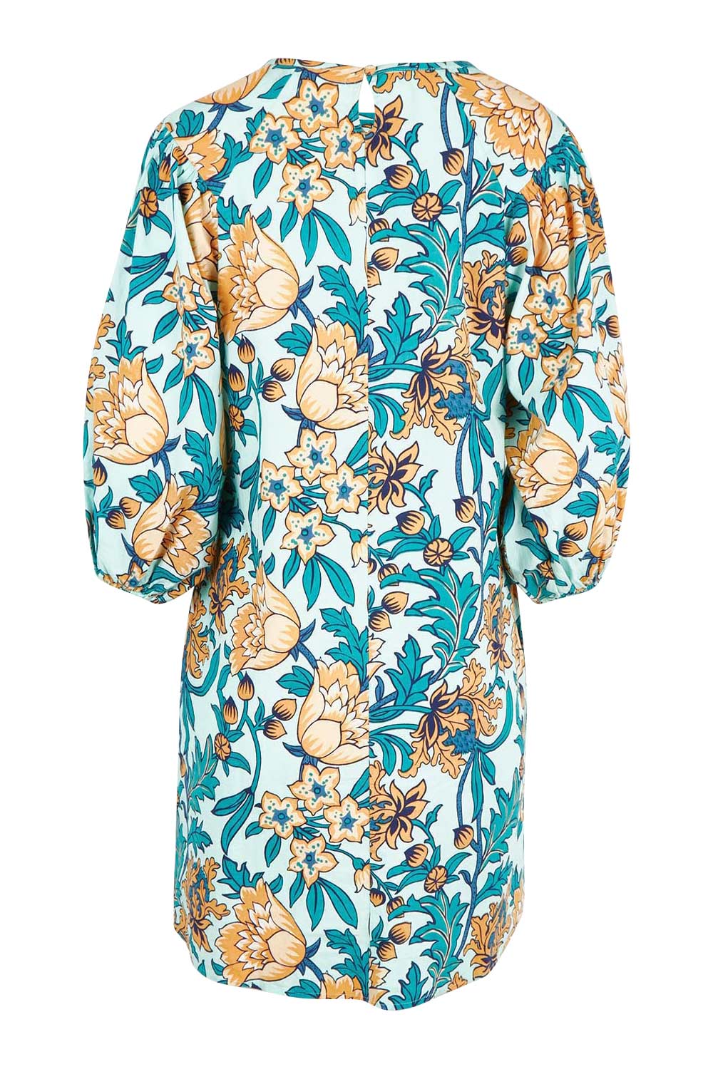 Product shot of the Josephine Cotton Dress in colour Thistle, from the back