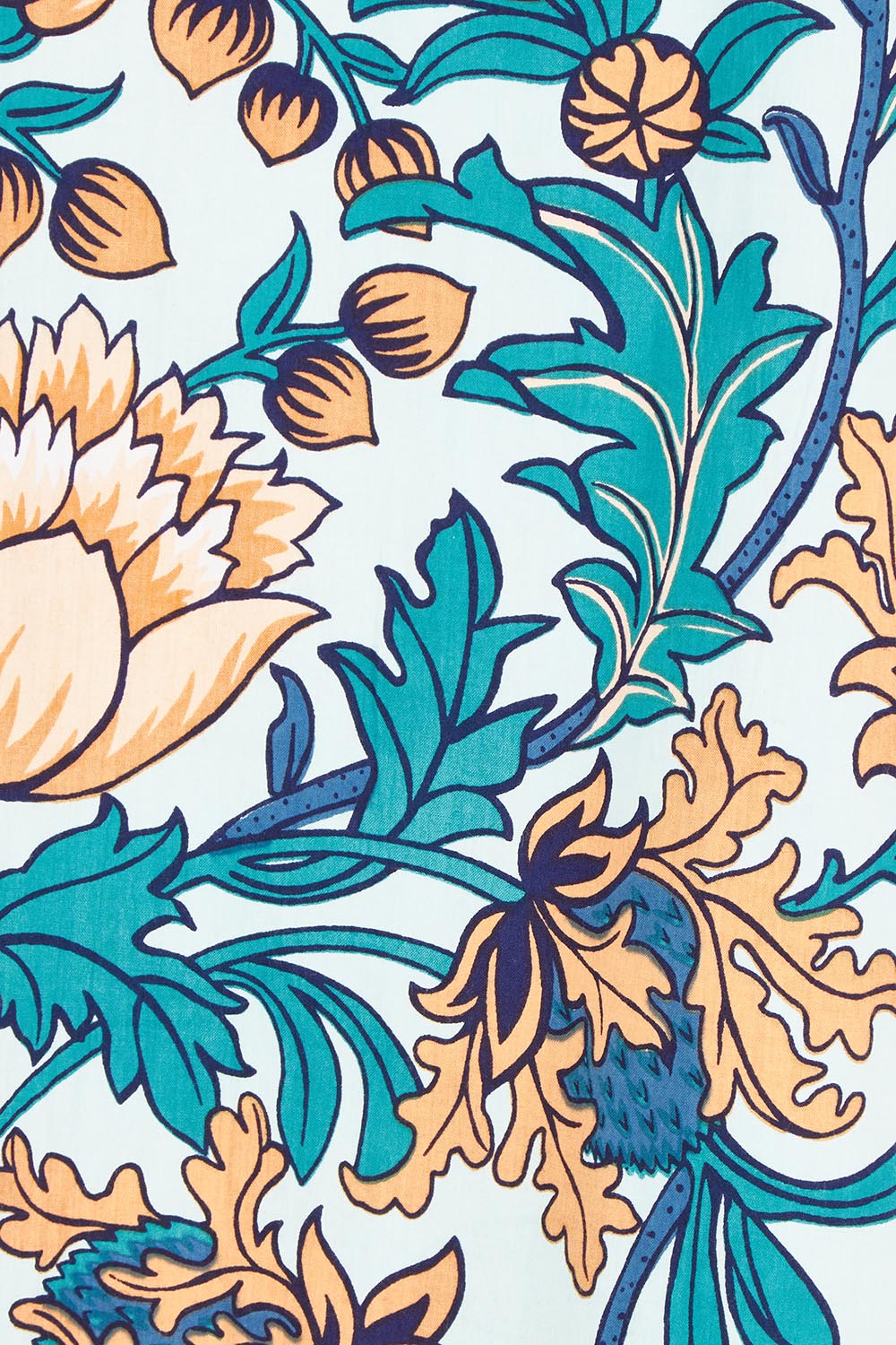 Product shot of the Josephine Cotton Dress in colour Thistle, detail