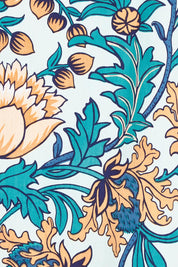 Product shot of the Josephine Cotton Dress in colour Thistle, detail