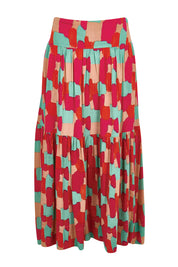 Product shot of the Ella Tiered Skirt – Paintbrush in colour Paintbrush, from the front
