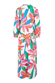 Product shot of the Maria Cotton Maxi Dress – Petalrush in colour Petalrush, from the back