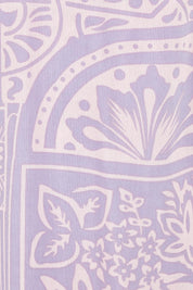 Product shot of the Georgina Wrap Dress in colour Labyrinth (Purple), detail