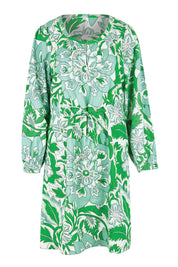 Product shot of the Marietta Cotton Dress – Budspiral in colour Budspiral, from the front
