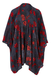 Product shot of the Viola Kimono Radiant Floral in colour Grey (Grey), from the front