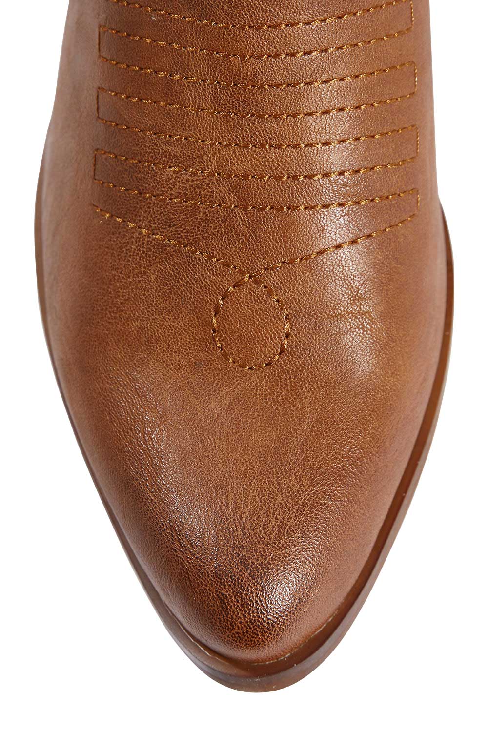 Product shot of the Gibson Ankle Boot in colour Tan, detail
