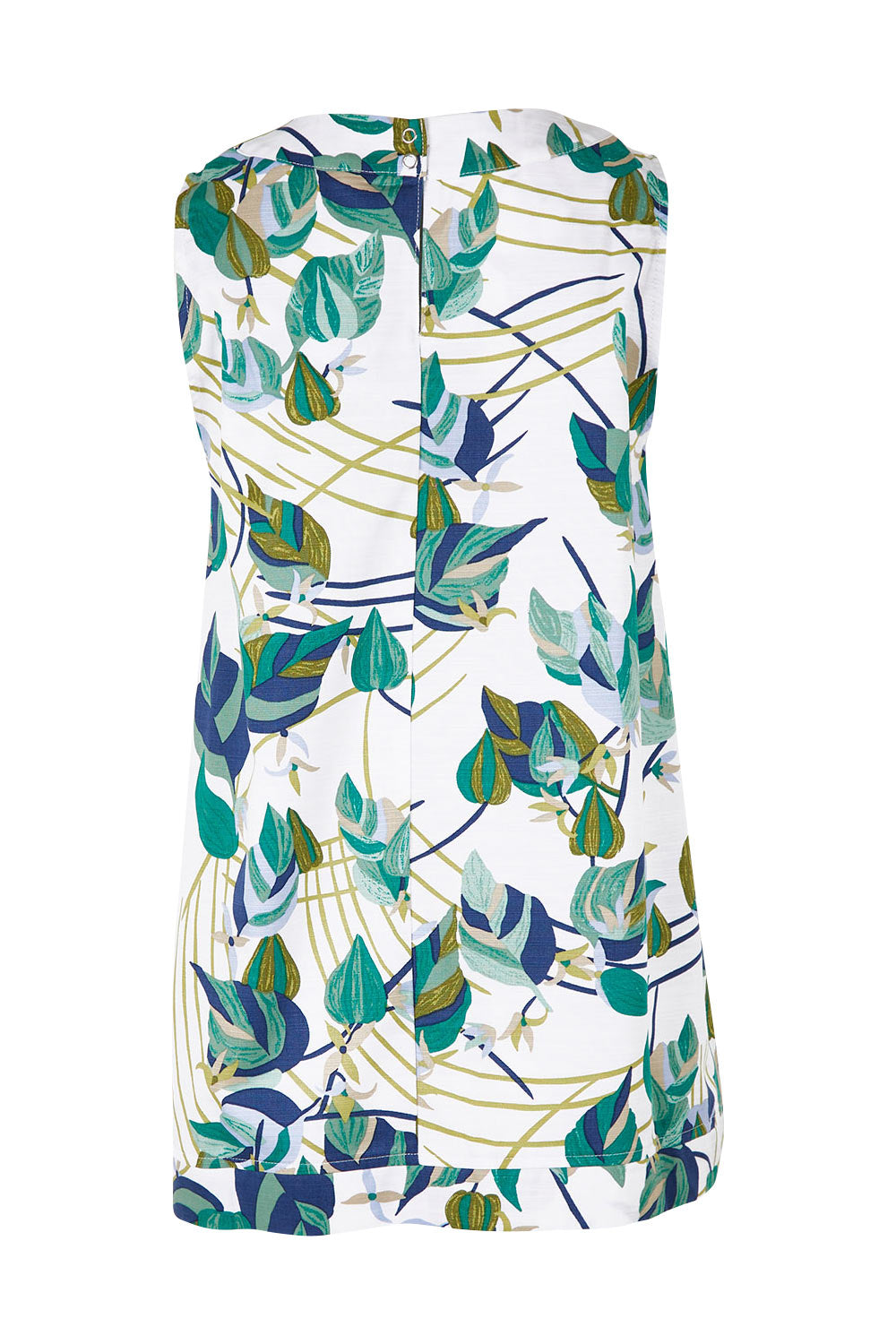 Product shot of the London Fields Pleat Front Top in colour Vanillacre (White), from the back