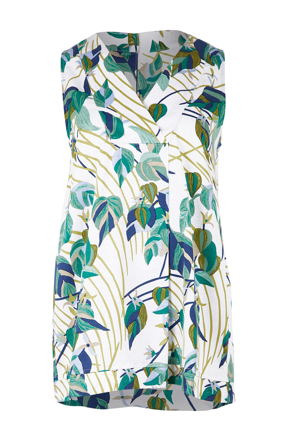 Product shot of the London Fields Pleat Front Top in colour Vanillacre (White), from the front