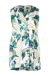 Product shot of the London Fields Pleat Front Top in colour Vanillacre (White), from the front