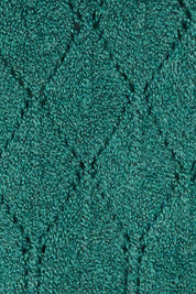 Product shot of the Bennedetta Pointelle Jumper in colour Malgreen (Green), detail