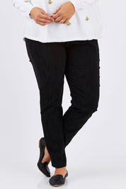 Preloved Sally Textured Pant - Black