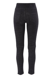 Product shot of the Battered Pull On Jean in colour Black (Black), from the back