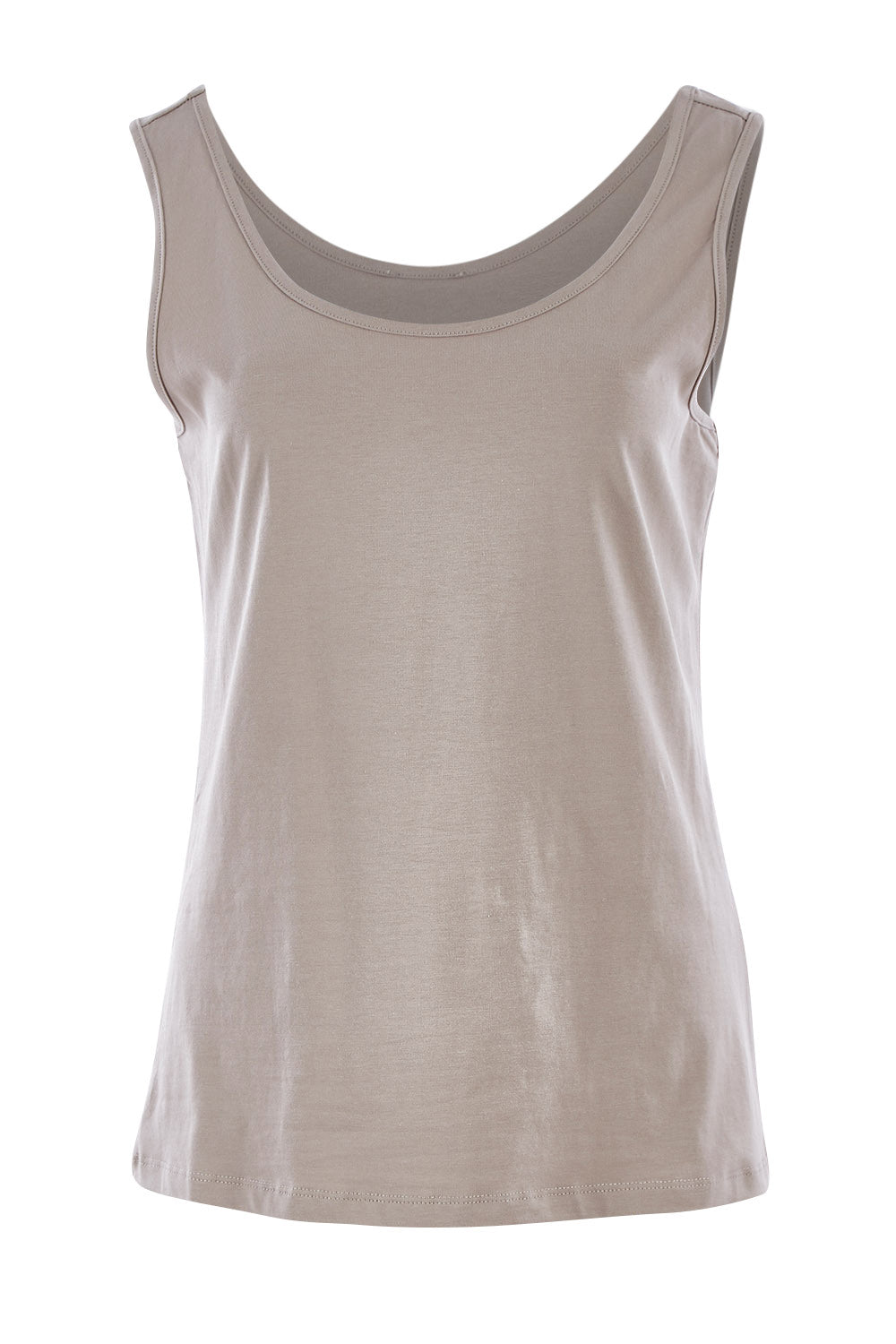 Product shot of the Basic Tank in colour Natural, from the front