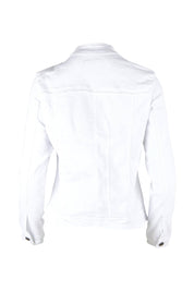 Product shot of the Military Denim Jacket in colour White (White), from the back