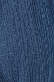 Product shot of the Cotton Pant in colour Navy (Blue), detail