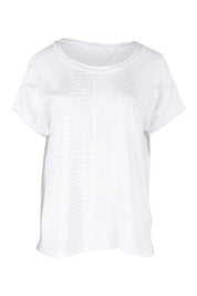 Product shot of the Star Print Top in colour White (White), from the front