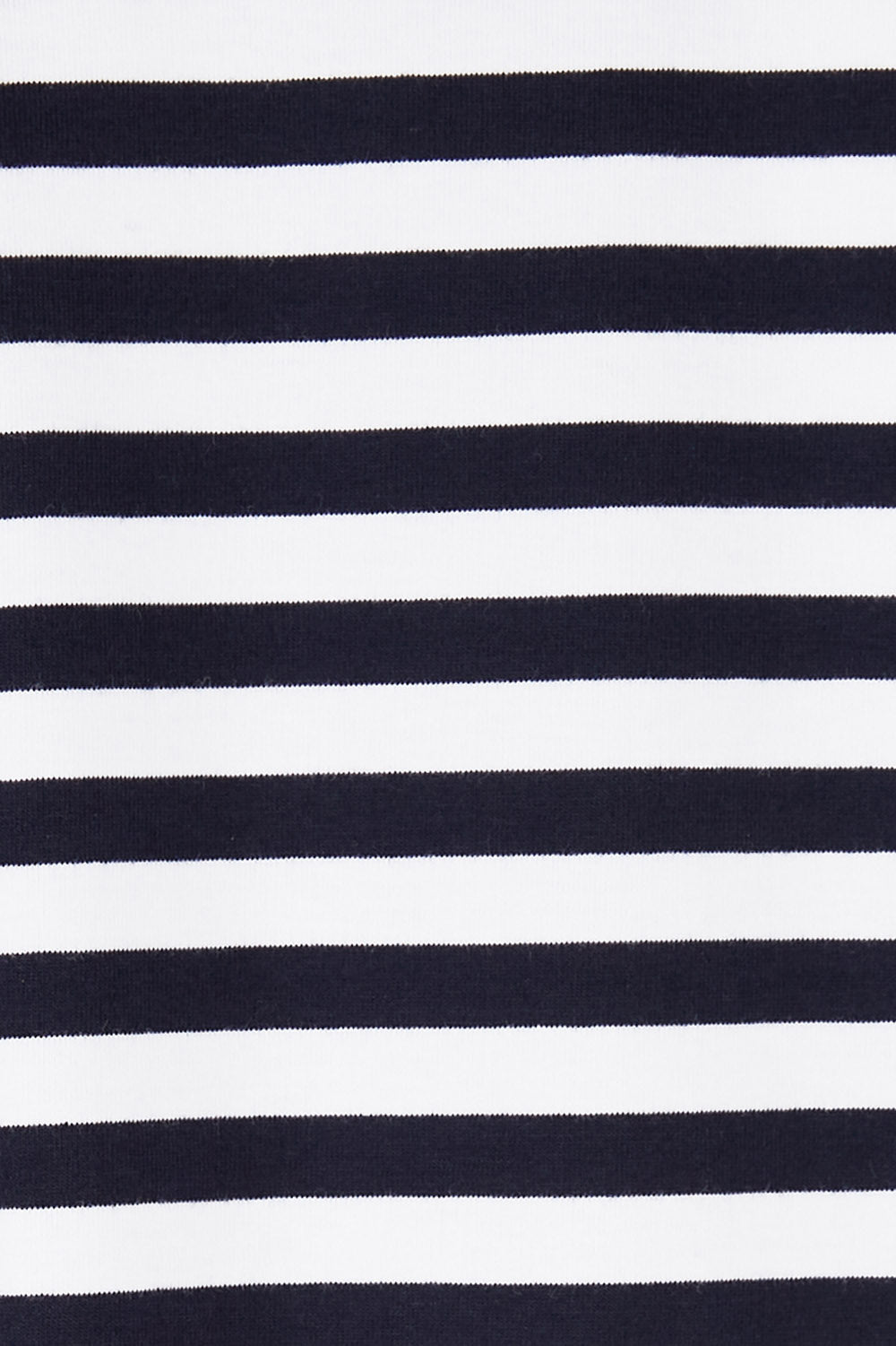 Product shot of the Frilled Hem Stripe Tee in colour Navy (Blue), detail