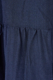 Product shot of the Tier Swing Dress in colour Navy (Blue), detail