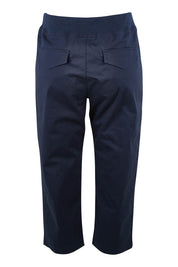 Product shot of the Santorini Cotton Pant in colour Navy (Blue), from the back