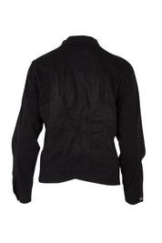 Product shot of the Maggie Denim Jacket in colour Black (Black), from the back