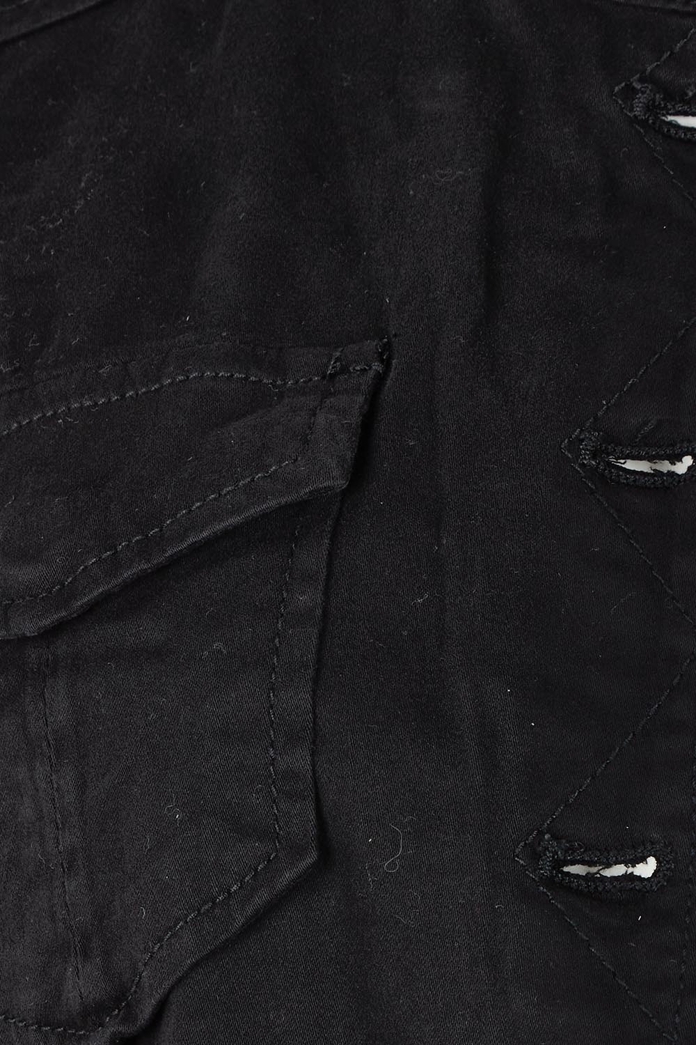 Product shot of the Maggie Denim Jacket in colour Black (Black), detail