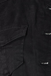 Product shot of the Maggie Denim Jacket in colour Black (Black), detail