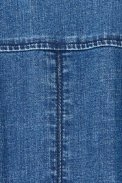 Product shot of the Maggie Denim Jacket in colour Darkdenim (Blue), detail