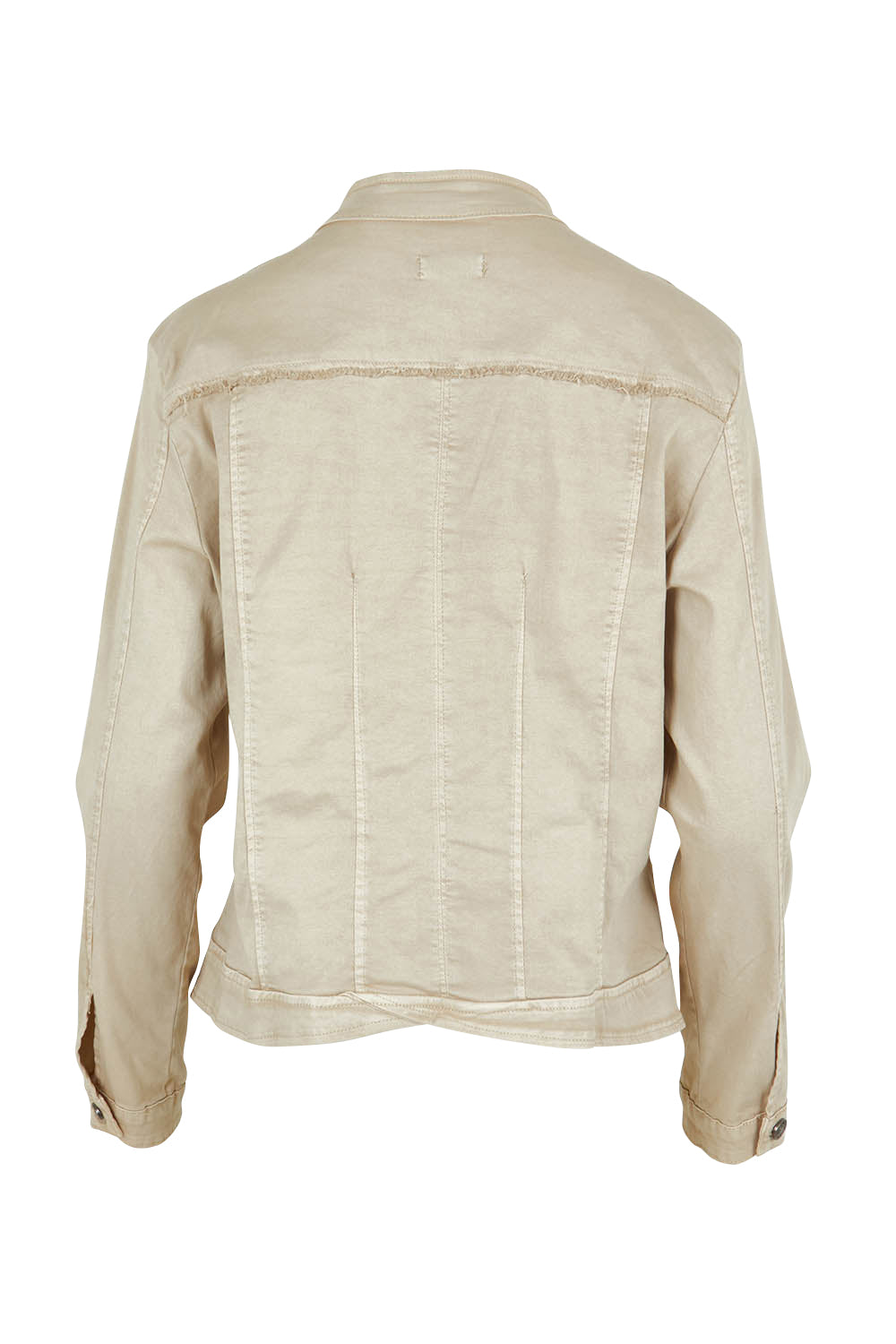 Product shot of the Maggie Denim Jacket in colour Natural, from the back