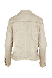 Product shot of the Maggie Denim Jacket in colour Natural, from the back